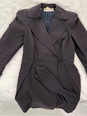 Stella McCartney Women's Grey/Navy Jacket With Detachable Belt